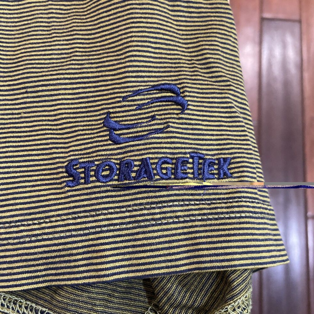 Descente 65/2 Double Mercerized Cotton Castle Pines Golf Club Polo Large Striped - Picture 3 of 9